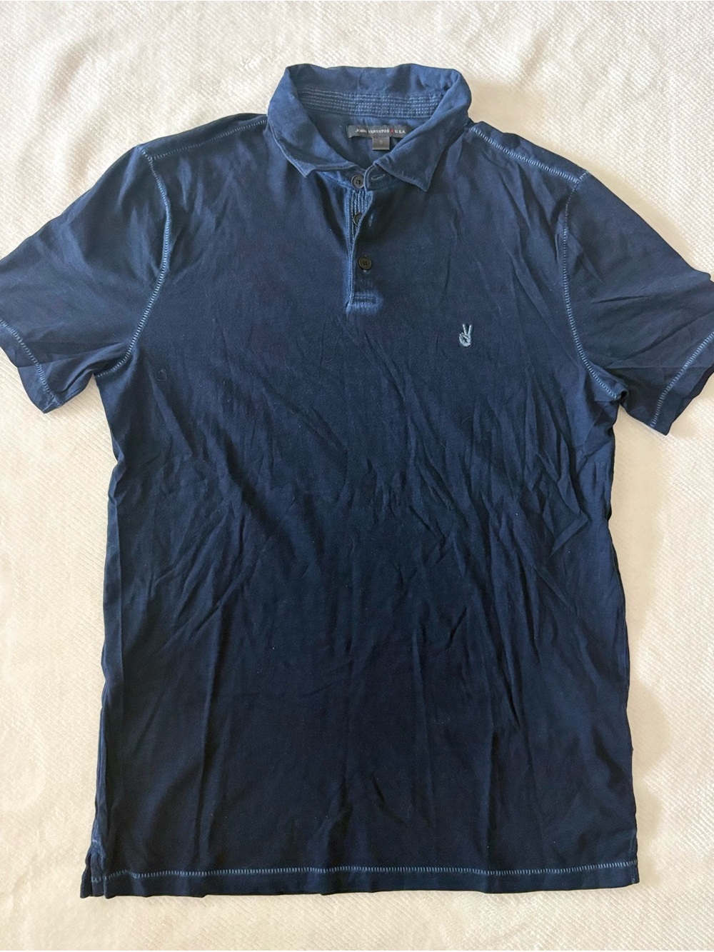 John Varvatos Men's Navy Blue Polo Shirt